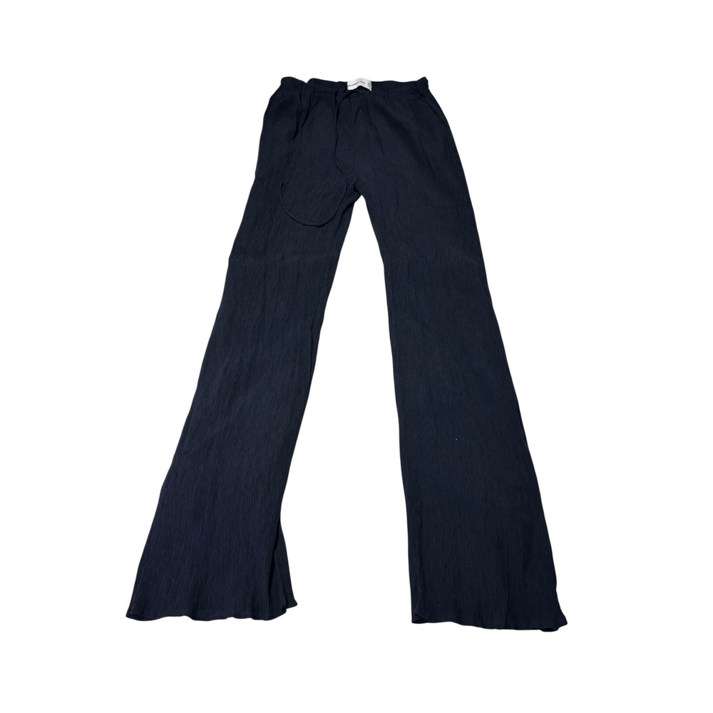 Abercrombie & Fitch Womens XS Black Crinkle Wide Leg Pants Relaxed W24 L29